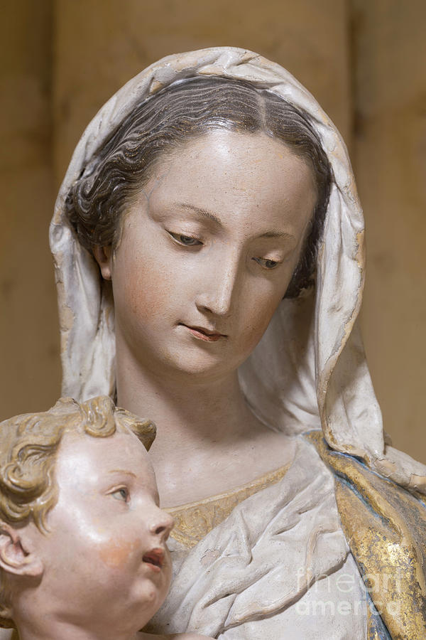 Virgin And Child, 17th Century Sculpture by Gervais Delabarre