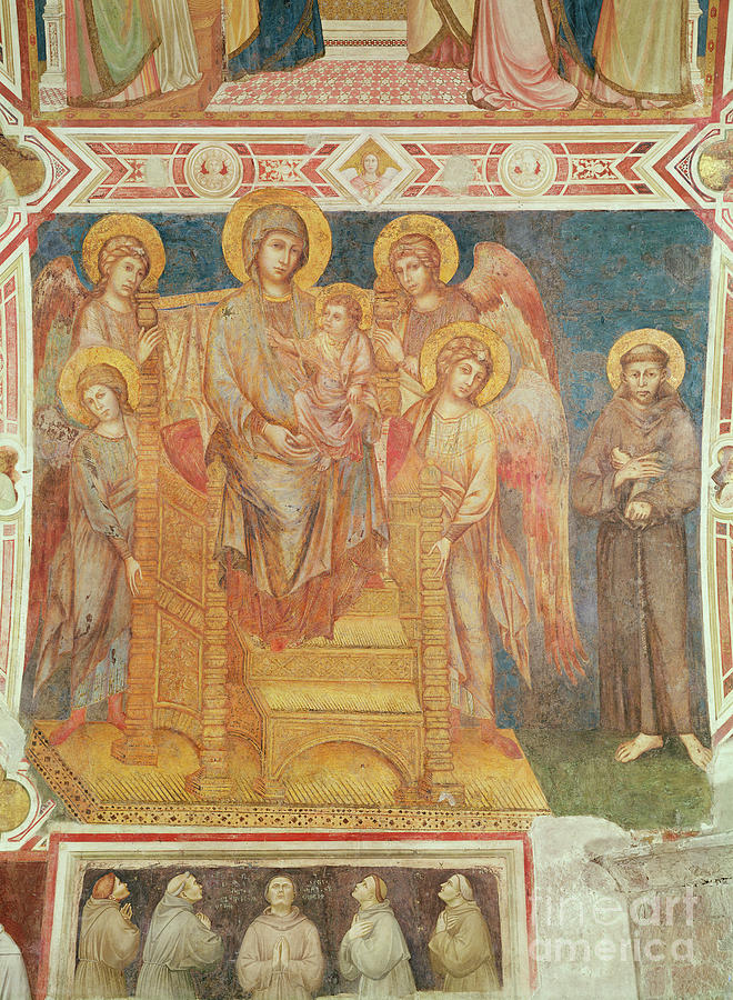 Jesus Christ Painting - Virgin And Child, Angels And St. Francis Of Assisi by Cimabue