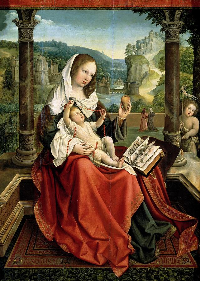 Virgin and Child, ca. 1516, Flemish School, Oil on panel, 98 cm x 71 cm, P... Painting by Bernard van Orley -c 1487-1541-