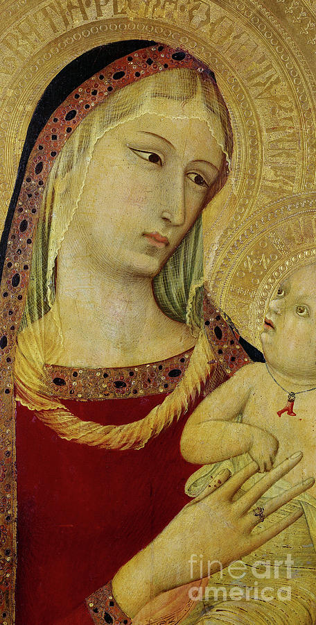 Virgin and Child, detail Painting by Ambrogio Lorenzetti