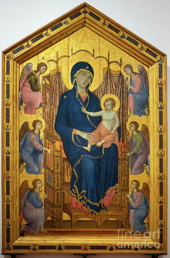 Virgin and Child Enthroned Surrounded by Angels Rucellai Madonna by Duccio di Buoninsegna Uffizi Photograph by Wayne Moran