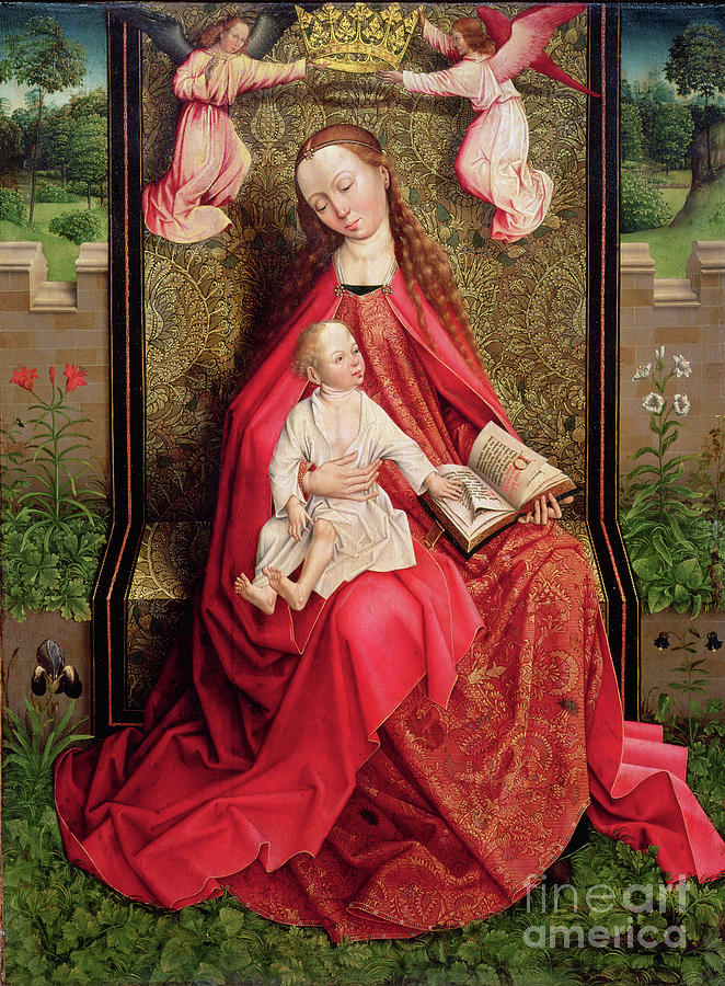 Virgin And Child Painting by Master Of The Embroidered Foliage - Fine ...