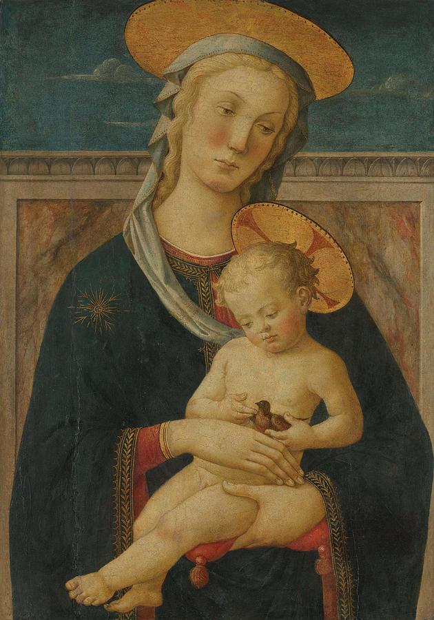 Madonna Painting - Virgin and Child. by Meester van San Miniato -attributed to- Pier Francesco Fiorentino -rejected attribution-