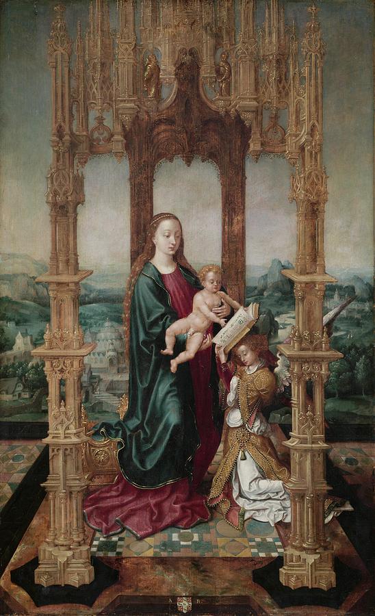 Virgin And Child Under A Canopy Painting by Unknown | Fine Art America