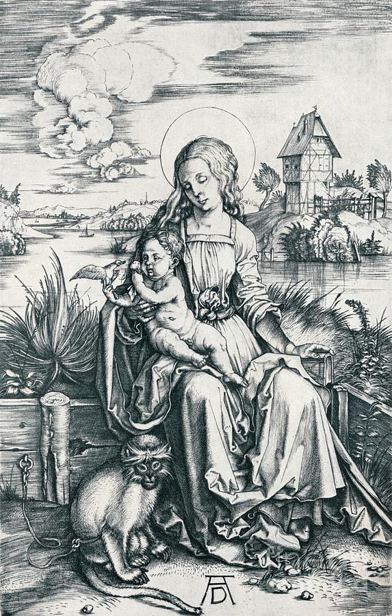 Virgin And Child With A Monkey, 1506 Drawing by Print Collector