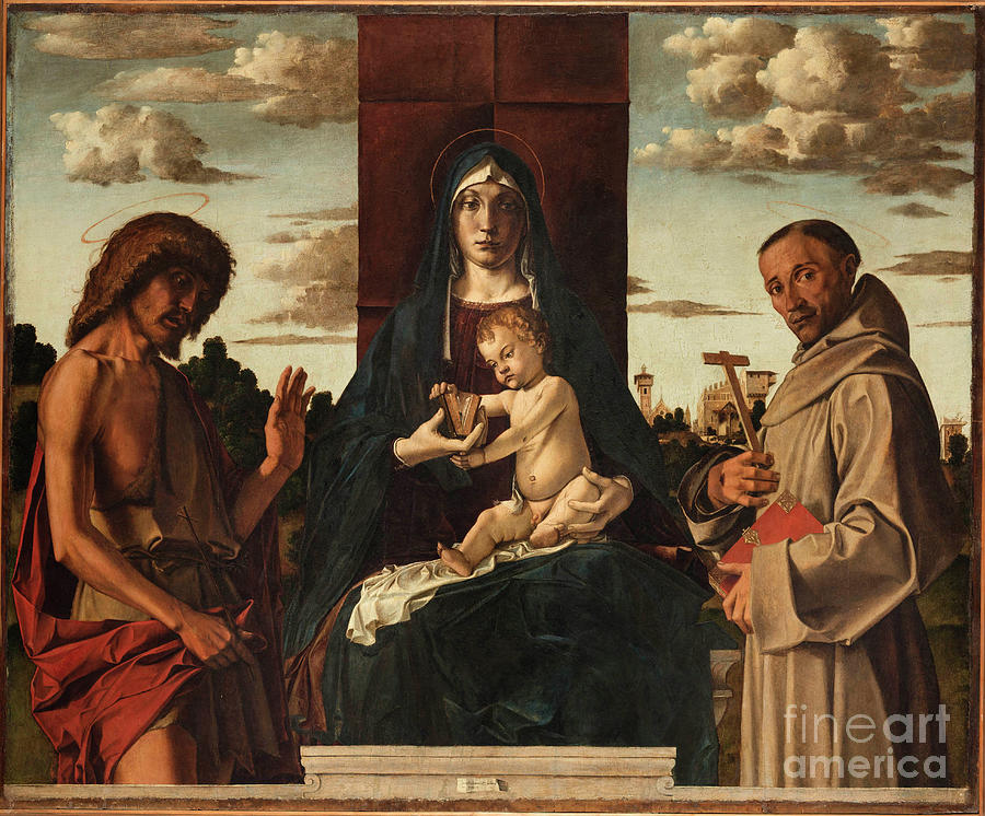 Virgin And Child With Saints Francis Drawing by Heritage Images