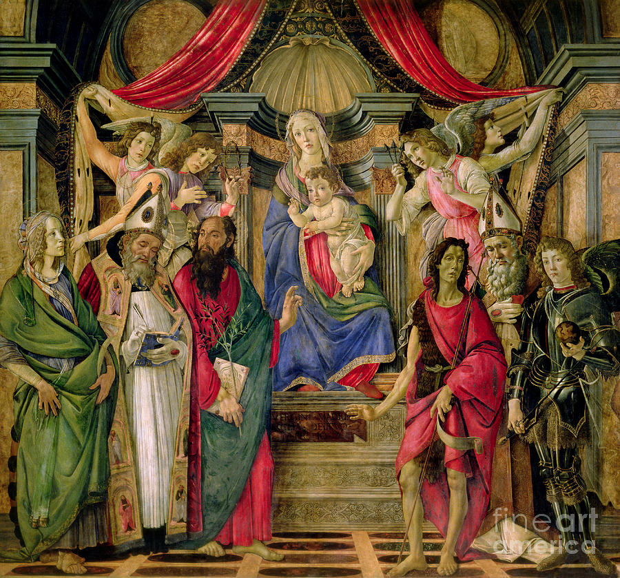 Virgin and Child with Saints from the Altarpiece of San Barnabas, Painting by Sandro Botticelli