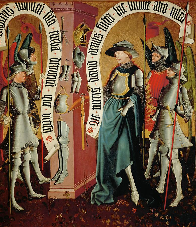 Virgin in Armour -Joan of Arc-. From the Albrechtsaltar Klosterneuburg Monastery Oil on wood -1440-. Painting by Master Albrechtsaltar MASTER ALBRECHTSALTAR -15TH- Virgin in Armour -Joan of Arc-. From the Albrechtsaltar Klosterneuburg Monastery Oil on wood -1440-. Painting by Master Albrechtsaltar MASTER ALBRECHTSALTAR -15TH-