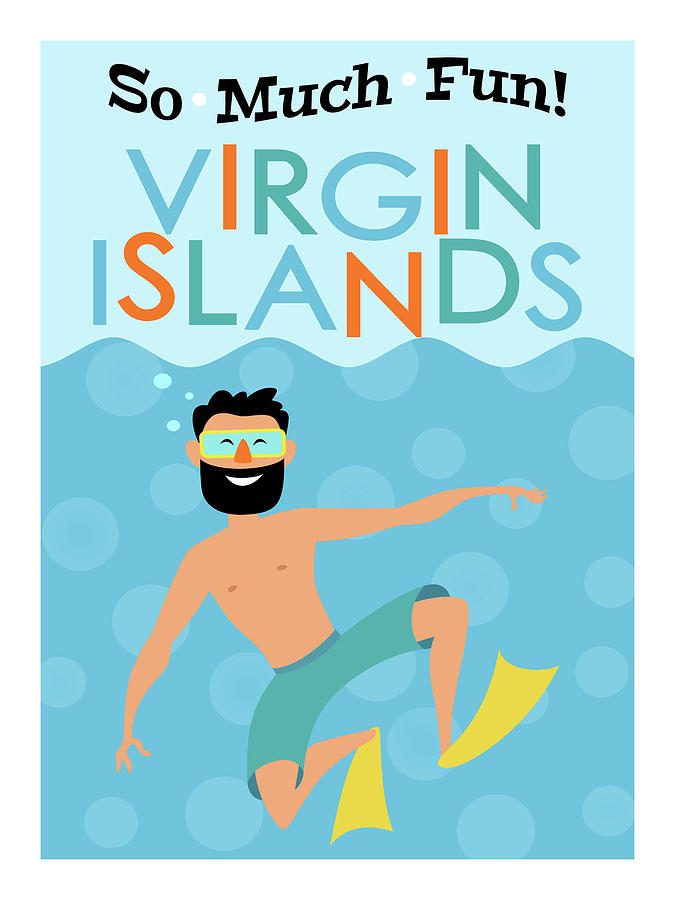 Summer Digital Art - Virgin Islands Fun Hipster Travel by Flo Karp