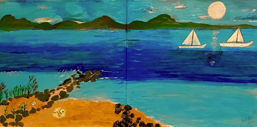 Virgin Islands Overnight Anchor Painting by Carol Daniel Faust