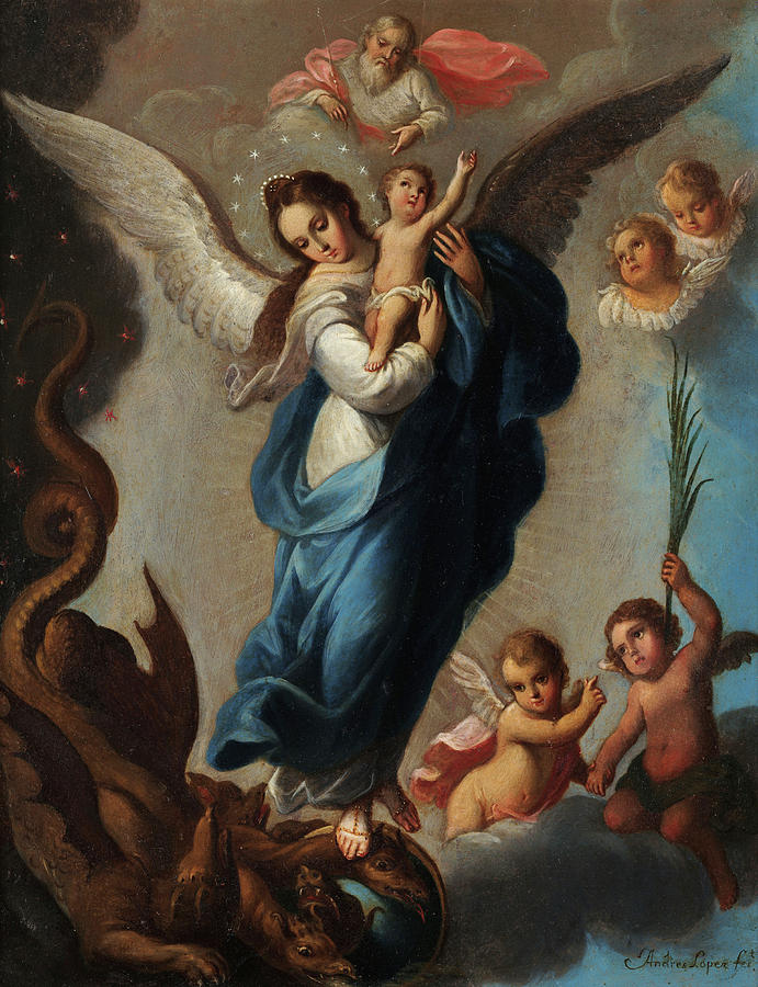Madonna Painting - Virgin of the Apocalypse by Andres Lopez
