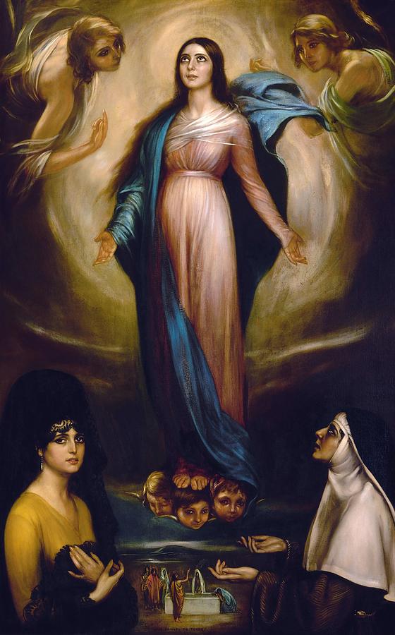 Virgin of the Lanterns, 1928, Oil on canvas, 169 x 107 cm. JULIO ROMERO DE TORRES . Painting by Julio Romero de Torres -1874-1930-