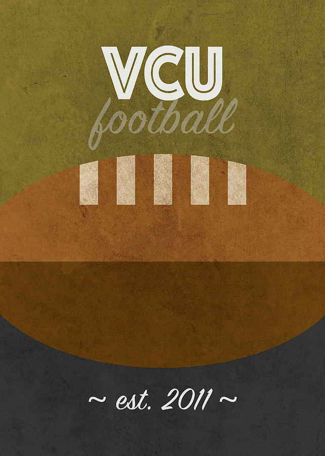 Football Mixed Media - Virginia Commonwealth VCU Football College Retro Vintage Poster University Series by Design Turnpike