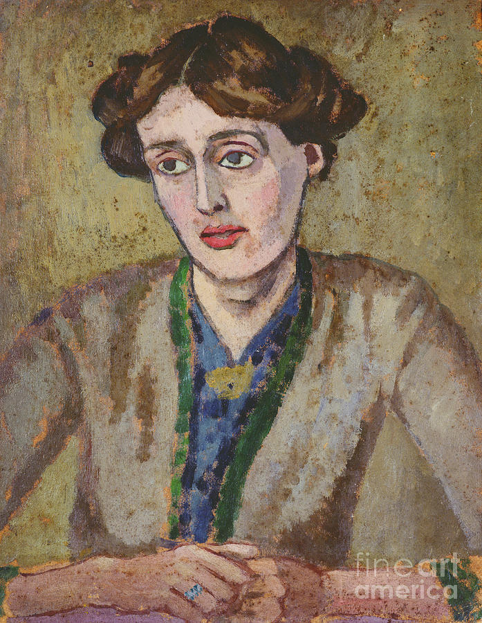 Virginia Woolf, Oil On Board Painting by Roger Eliot Fry