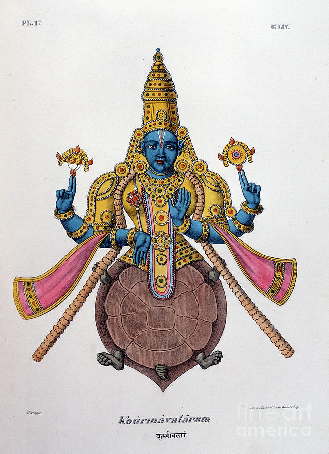 Vishnu, One Of The Gods Of The Hindu Drawing by Print Collector