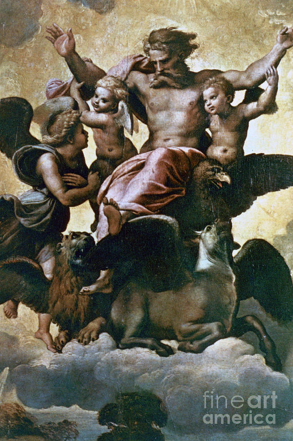 Vision Of Ezekiel, C1518. Artist Raphael Drawing by Print Collector