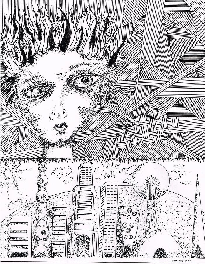 Vision of the City Drawing by Dan Twyman
