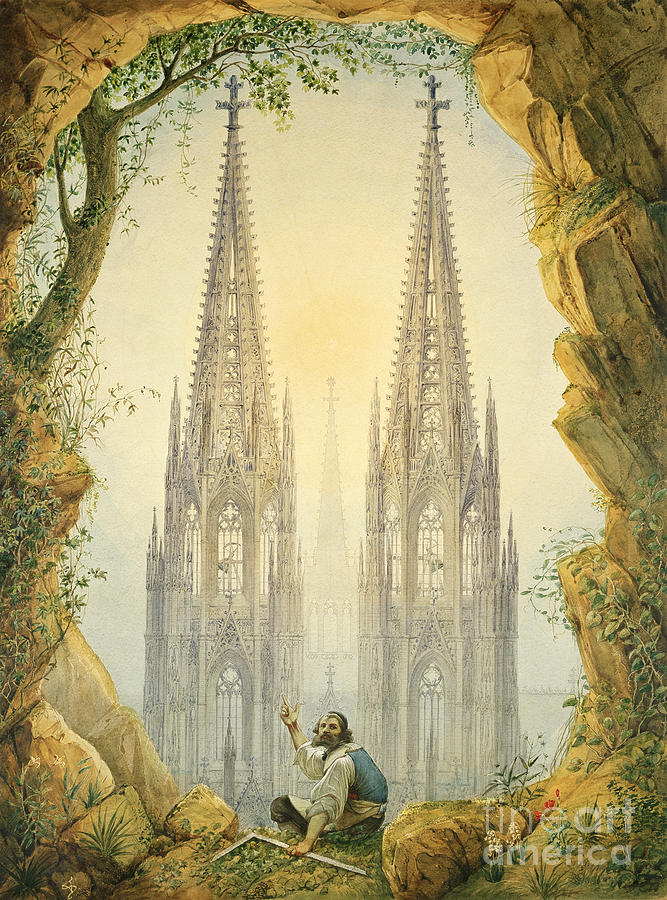 Vision Of The Completed Spires Drawing by Heritage Images