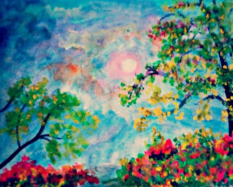 Nature Painting - Vision of the Moon by Sunshine Amos