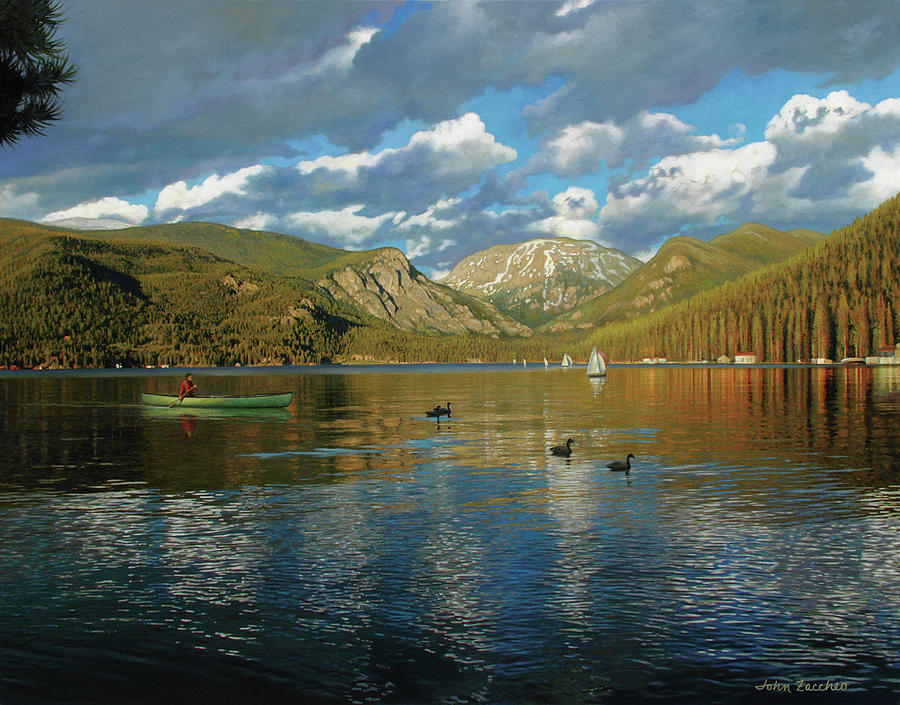 Vista Of Grand Lake, Colorado Painting by John Zaccheo