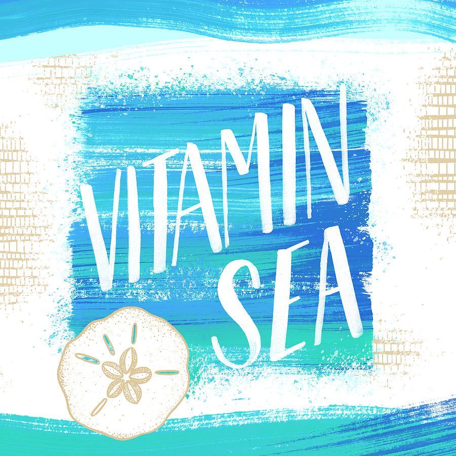 Vitamin Sea Sand Dollar Coastal Art Painting by Jen Montgomery