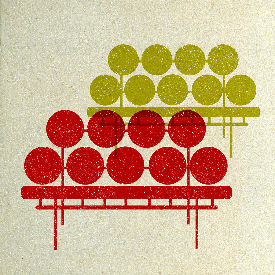 Mid-century Digital Art - Vitra Marshmallow Sofas by Naxart Studio Mid-century Digital Art - Vitra Marshmallow Sofas by Naxart Studio