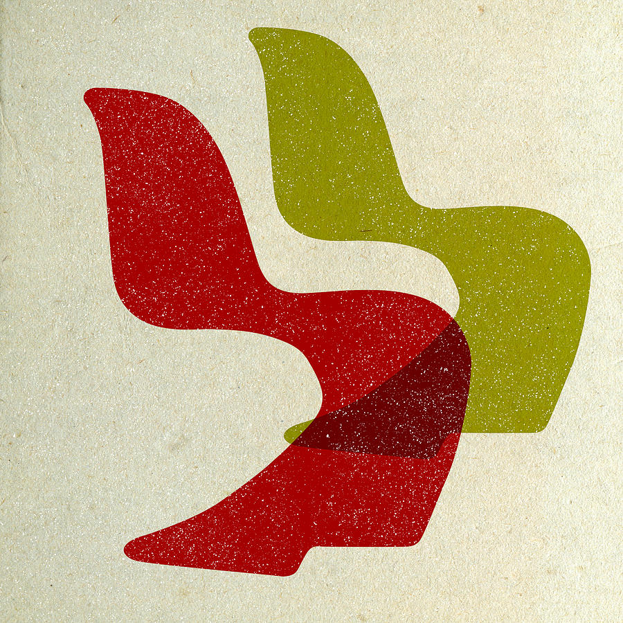 Mid-century Digital Art - Vitra Panton Chairs I by Naxart Studio Mid-century Digital Art - Vitra Panton Chairs I by Naxart Studio