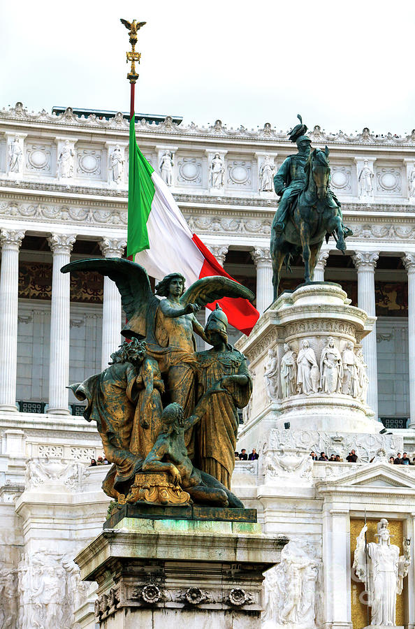 Vittorio Emanuele Monument at Piazza Venezia Rome Photograph by John Rizzuto