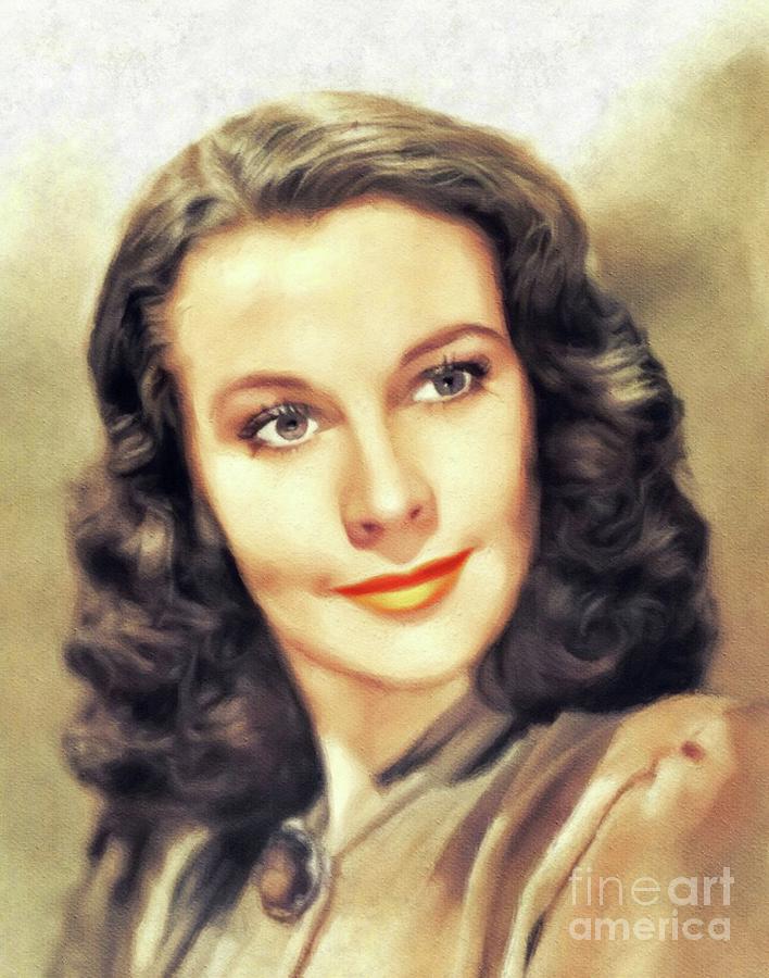 Vintage Painting - Vivian Leigh, Hollywood Legend by Esoterica Art Agency
