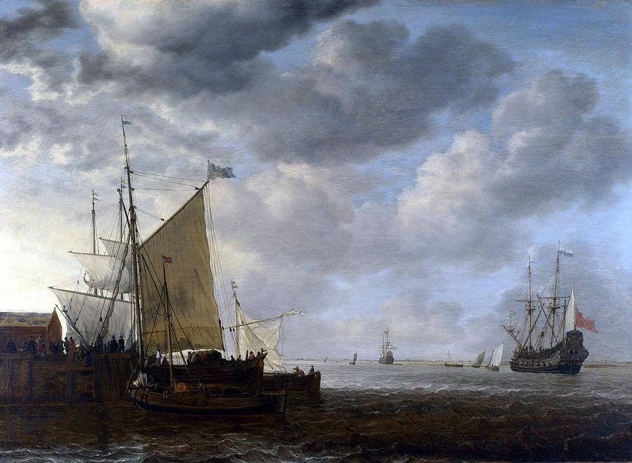 Vlieger, Simon De - A View Of An Estuary Painting