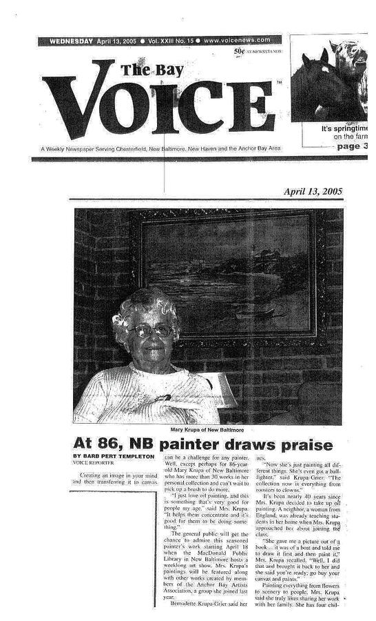 Voice News April 13, 2005 Painting by Bernadette Krupa