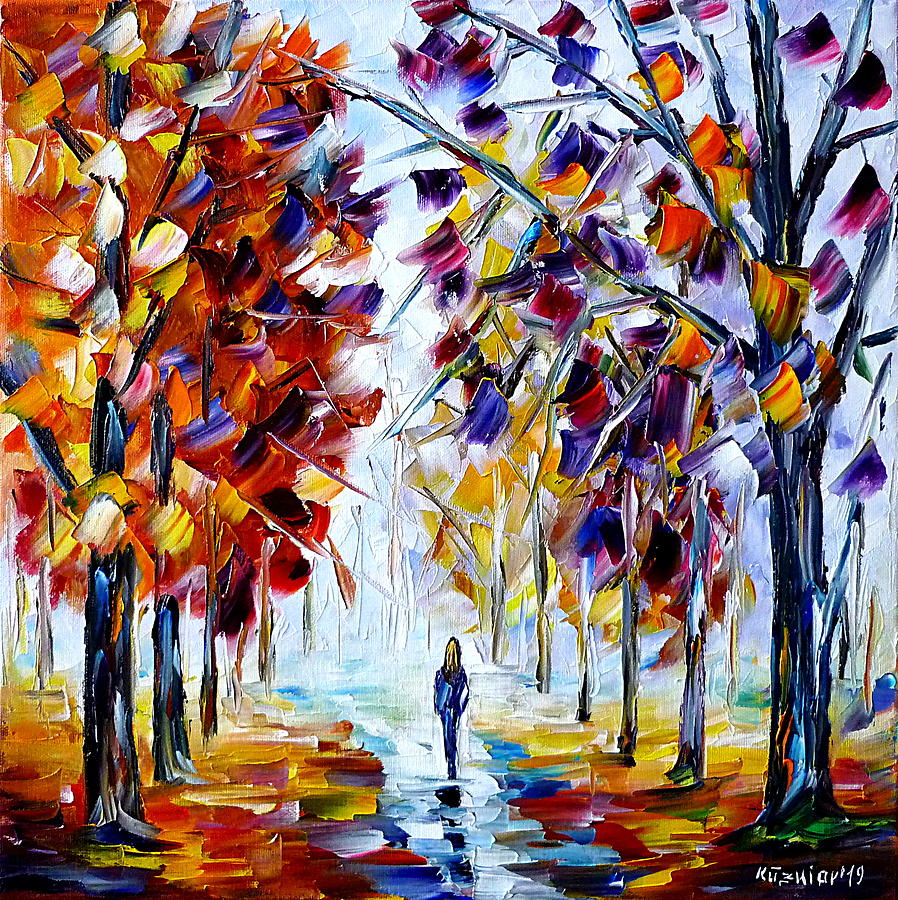 Voilet Autumn Painting by Mirek Kuzniar