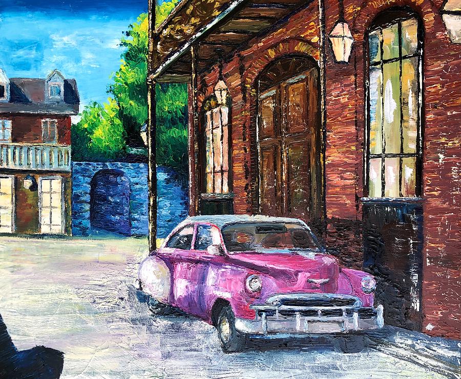 New Orleans Painting - Voiture dans les Quartiers Car in the Quarters by Lauren Luna New Orleans Painting - Voiture dans les Quartiers Car in the Quarters by Lauren Luna