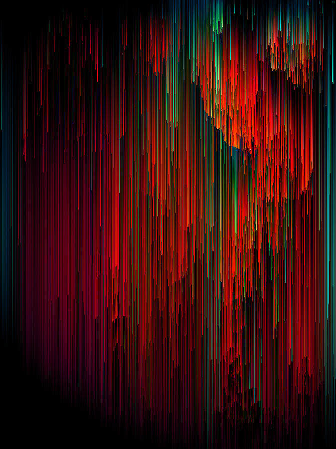 Volcanic Glitches - Abstract Pixel Art Digital Art by Jennifer Walsh
