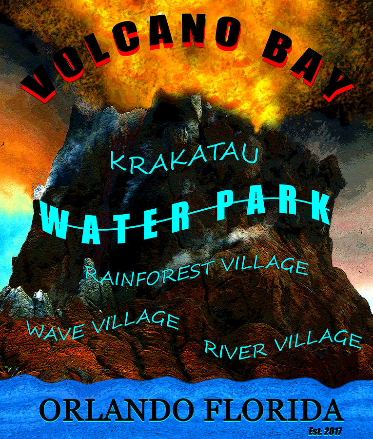 Summer Mixed Media - Volcano Bay poster work A 2017 by David Lee Thompson