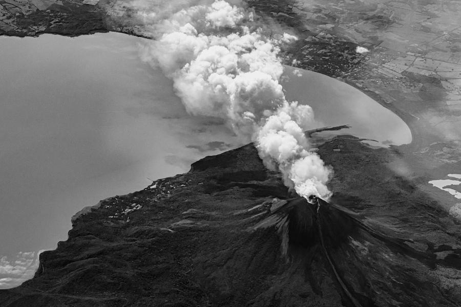 Volcano In Bw Photograph by Francisco Villalpando
