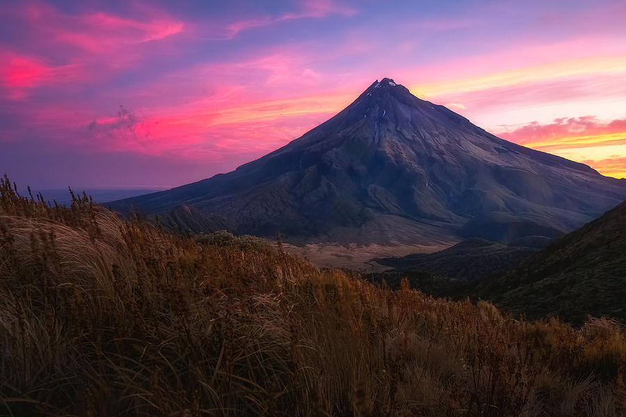 Volcano In The Sunset Photograph by Xiawenbin