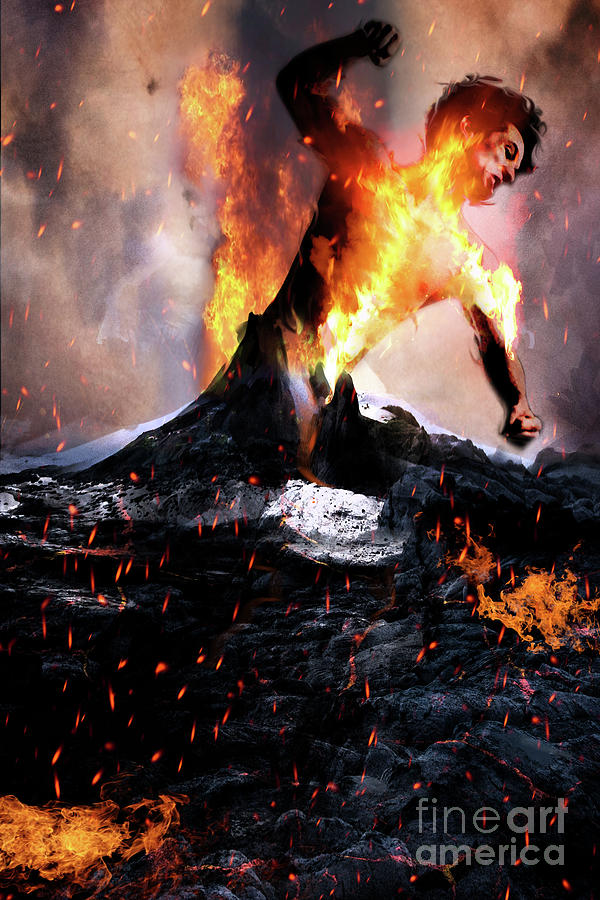 Fantasy Digital Art - Volcano of Fury by Marissa Maheras