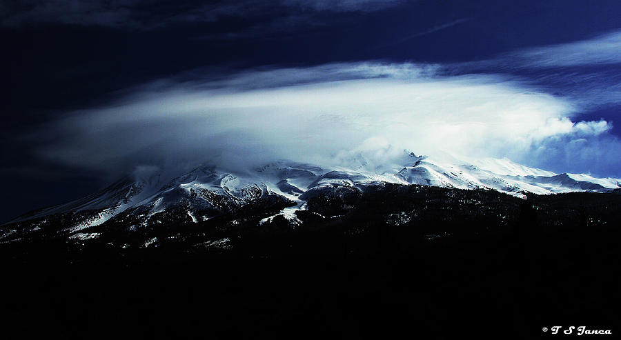 Volcano Snow Clouds And Evening Light Digital Art by Tom Janca