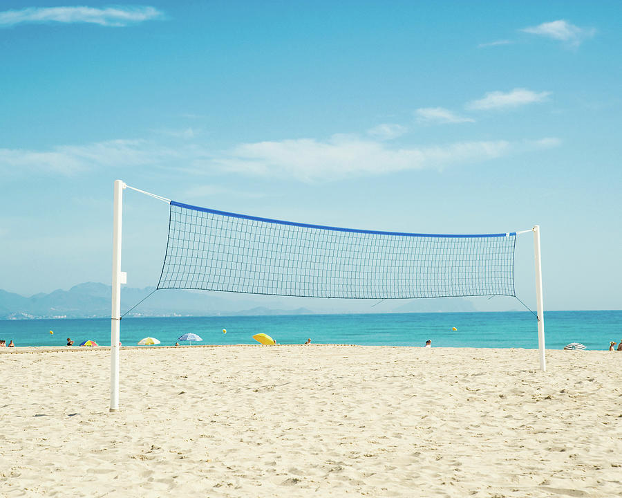 Summer Digital Art - Volleyball Net On Beach, Benidorm, Costa Blanca, Spain by John Philip Harper