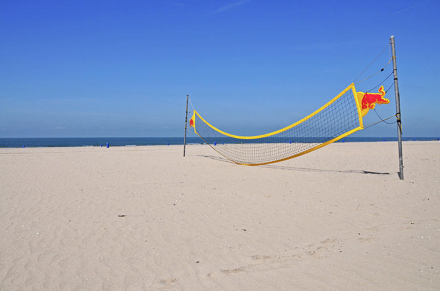 Volleyball Net On Beach Photograph by Leuntje