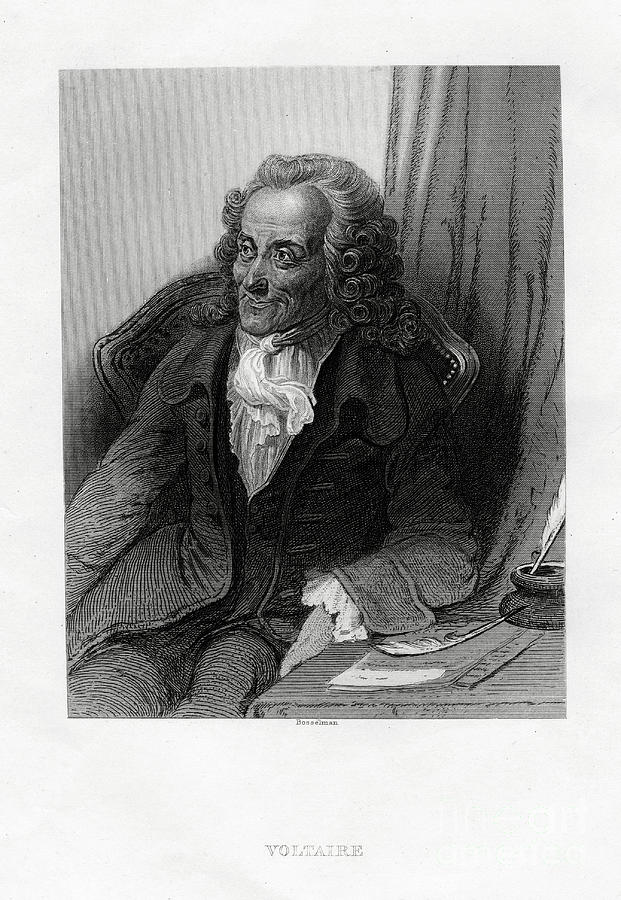 Voltaire, French Enlightenment Writer Drawing by Print Collector