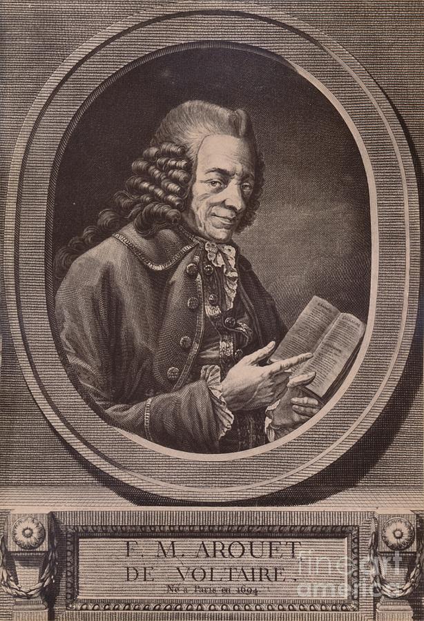 Voltaire French Writer And Philosopher Drawing by Print Collector