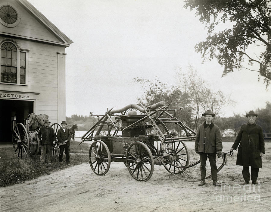 Volunteer Firemen With Wagon Photograph by Bettmann Volunteer Firemen With Wagon Photograph by Bettmann