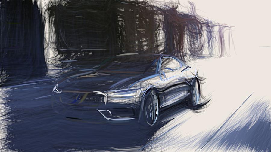 Volvo Coupe Drawing Digital Art by CarsToon Concept