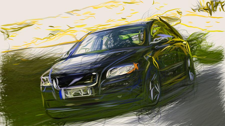 Volvo Draw Digital Art by CarsToon Concept