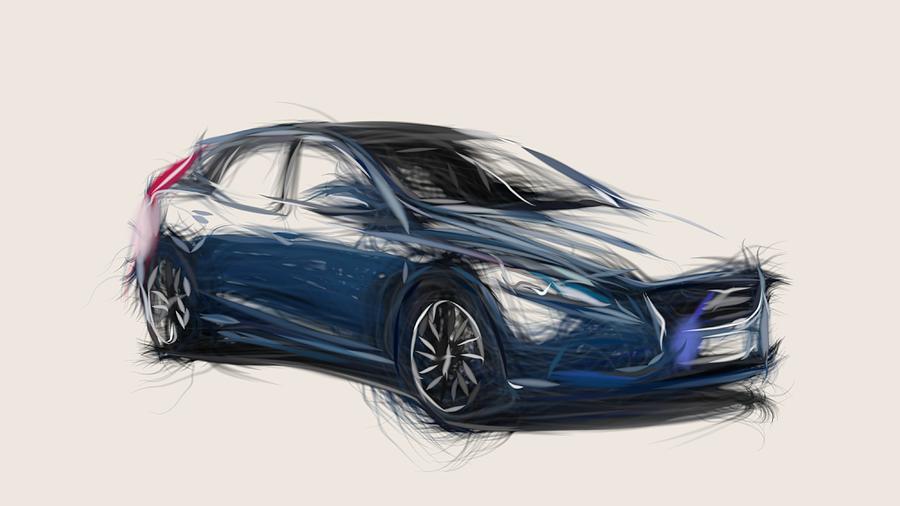 Volvo Drawing Digital Art by CarsToon Concept