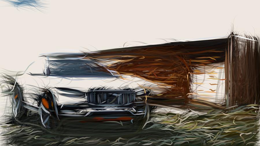 Volvo XC Coupe Drawing Digital Art by CarsToon Concept