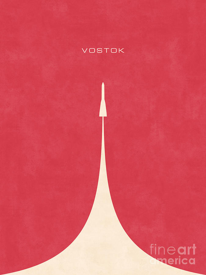 Vostok Rocket - Plain Red Digital Art by Organic Synthesis Vostok Rocket - Plain Red Digital Art by Organic Synthesis