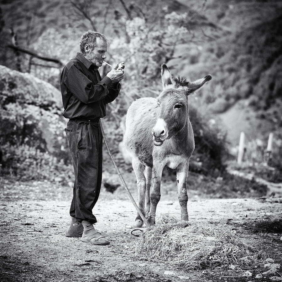 Vova And His Donkey Photograph by Marcel Rebro